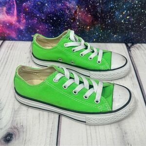 Converse Chuck Taylor All Star Kids Lime Green Low Sneakers Youth Size 12.5